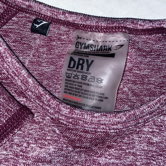 Gymshark Flex Crop top longsleeve.  2 : pink & plumb color. Size small - Picture 5 of 6